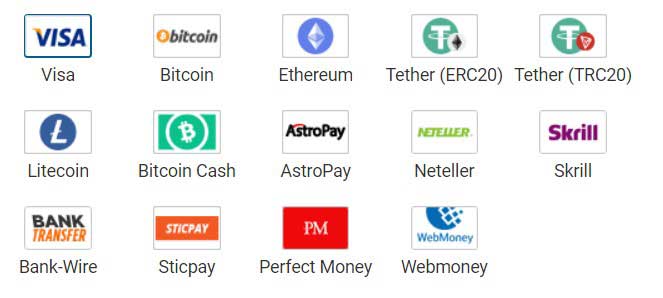easyMarkets Payment options